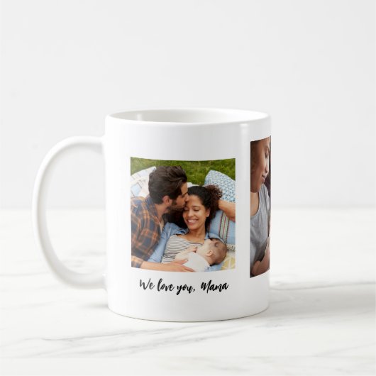 Muttertag 3 Foto Personalisiert Kaffeepause Tasse (Links)