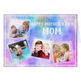 Muttertag 4 Foto FamilienCollage auf Wasserfarbe