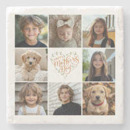 Muttertag 8 Foto Collage Throw Kissen Steinuntersetzer