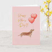 Muttertag ab Hund - Dackel Mama Karte (Gelbe Blume)