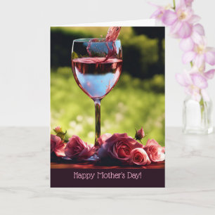 Muttertag Allgemeiner Roséwein und Rosen  Karte