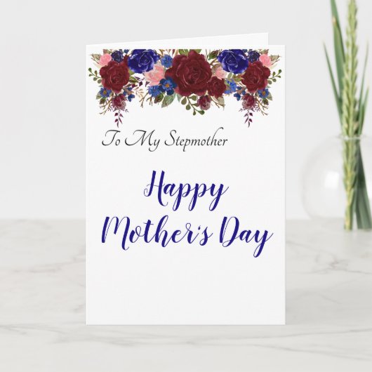Muttertag an Stiefmutter Stiefmutter Floral Karte (Vorderseite)