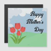 Muttertag animiert bunt Blume Cartoon Magnetkarte (Vorne/Hinten)