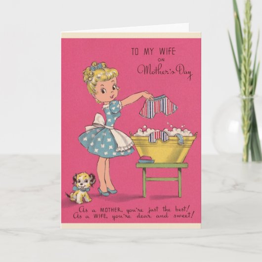 Muttertag auf meine Ehefrau-Grußkarte zurückbringe Karte (Vorderseite)