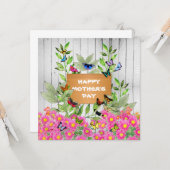 Muttertag aus Holz und Schmetterling Karte (Vorderseite/Rückseite Beispiel)