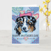 MUTTERTAG AUSTRALIAN SHEPHERD KARTE (Gelbe Blume)