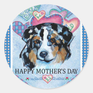 MUTTERTAG AUSTRALIAN SHEPHERD RUNDER AUFKLEBER