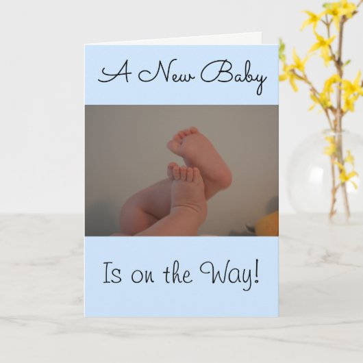 Muttertag Baby Feet Blue Rattle Karte (Gelbe Blume)