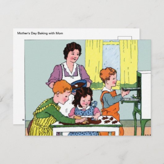 Muttertag Backen mit Mama Postkarte (Vorne/Hinten)