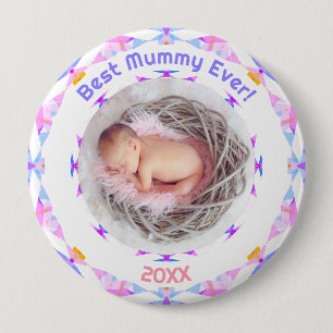 Muttertag Beste Mama-Ever Baby Girl Foto Geschenk Button
