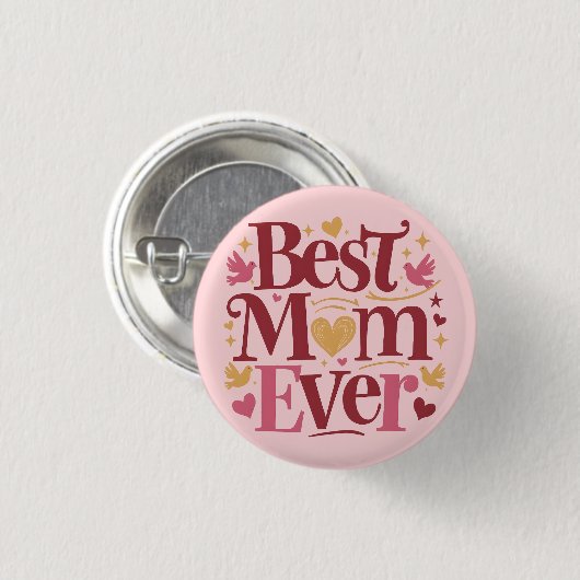 Muttertag beste Mama je Button (Vorne & Hinten)