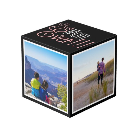 Muttertag beste Mama je Foto Würfel (Vorderseite Schrägansicht)