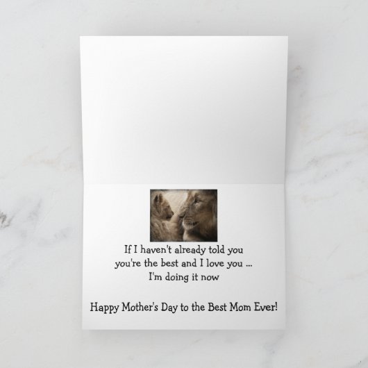 Muttertag Beste Mama je Löwenkatze Karte (Innenseite)