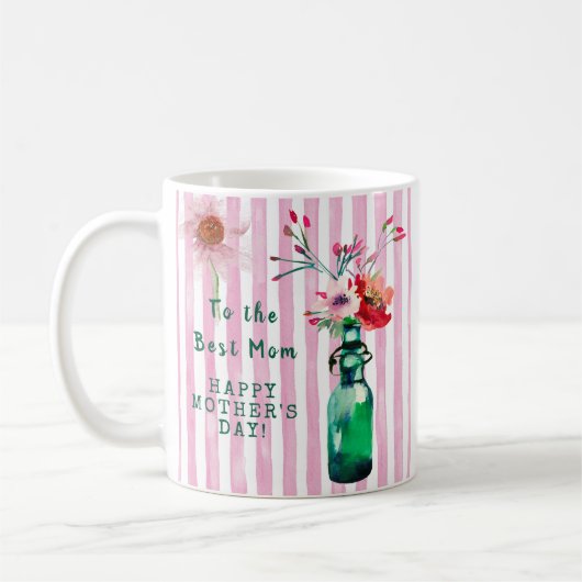 MUTTERTAG BESTE MAMA LOVELY FLORAL MELDUNG KAFFEETASSE (Links)