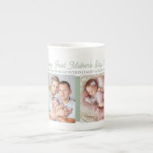 Muttertag Beste Mutter 4 Foto Sage Green Porzellantasse (Vorderseite)