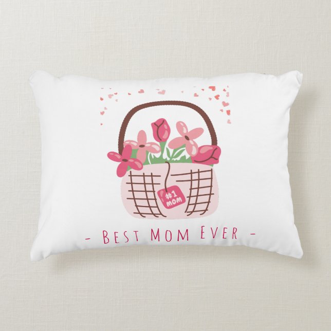 Muttertag, Beste Mutter überhaupt, mit schöner Blu Dekokissen (Vorderseite)