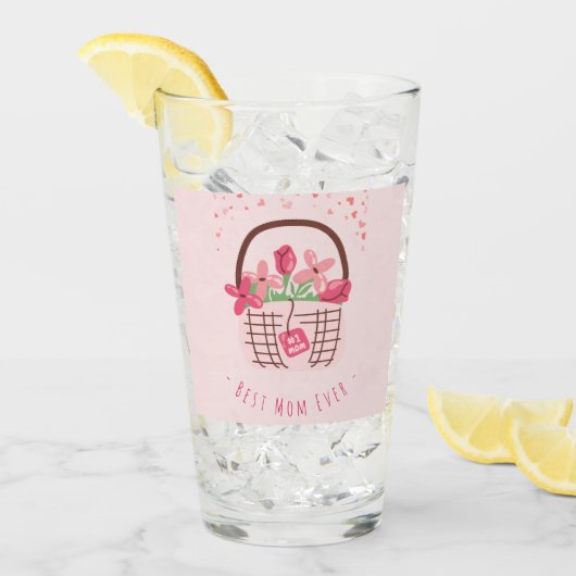 Muttertag, Beste Mutter überhaupt, mit schöner Blu Glas (Vorderseite Ice)