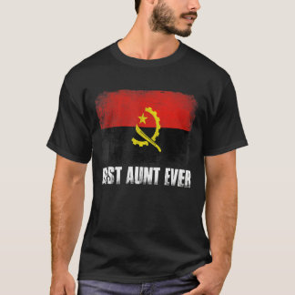 Muttertag Beste Tante je bedrückte Angola-Flagge T-Shirt
