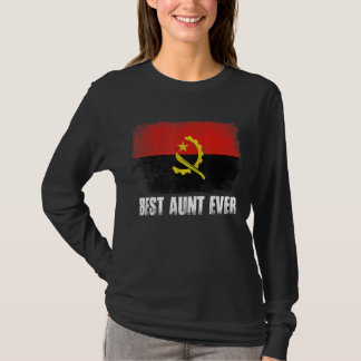 Muttertag Beste Tante je bedrückte Angola-Flagge T-Shirt