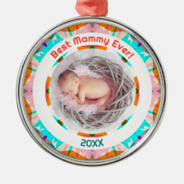 Muttertag Bestes Mammy-Ever Baby Girl Foto Geschen Ornament Aus Metall