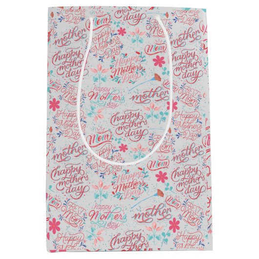 Muttertag BG 01 Offwhite BG Mittlere Geschenktüte (Vorderseite)