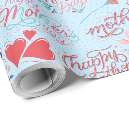 Muttertag BG 02 LBlue BG Geschenkpapier (Rolleneckpunkt)