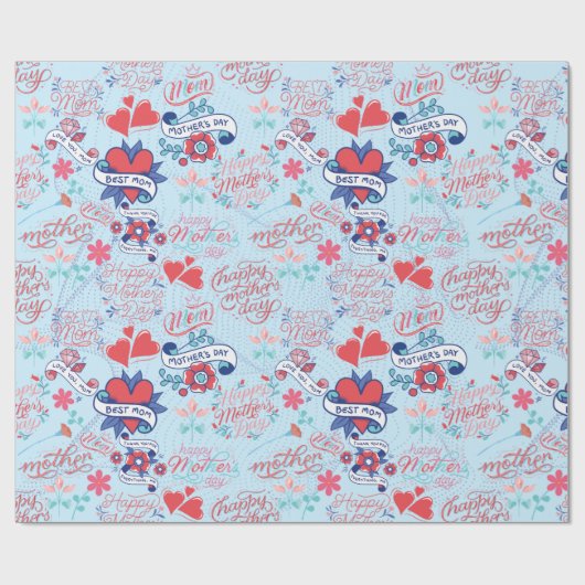 Muttertag BG 02 LBlue BG Geschenkpapier (Flach)
