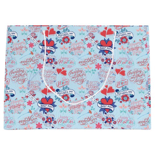 Muttertag BG 02 LBlue BG Große Geschenktüte (Vorderseite)