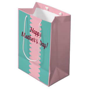Muttertag, Bläschen pink, aquamarin, hübsch Mittlere Geschenktüte