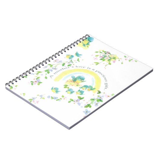 Muttertag Blaue Liebesvögel Notizblock (Linke Seite)