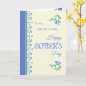 Muttertag Blauer Halbschlaf Schwiegermutter Karte (Gelbe Blume)