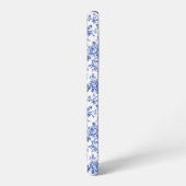 Muttertag | Blaues Toile-Monogramm-Brautinitial Samsung Galaxy Hülle (Linke Seite)