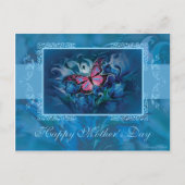 Muttertag, Blue Floral Postkarte (Vorderseite)