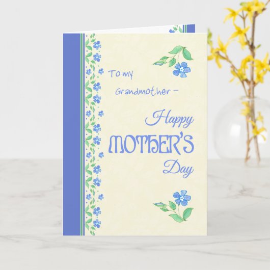 Muttertag Blue Periwinkle Großmutter Karte (Gelbe Blume)