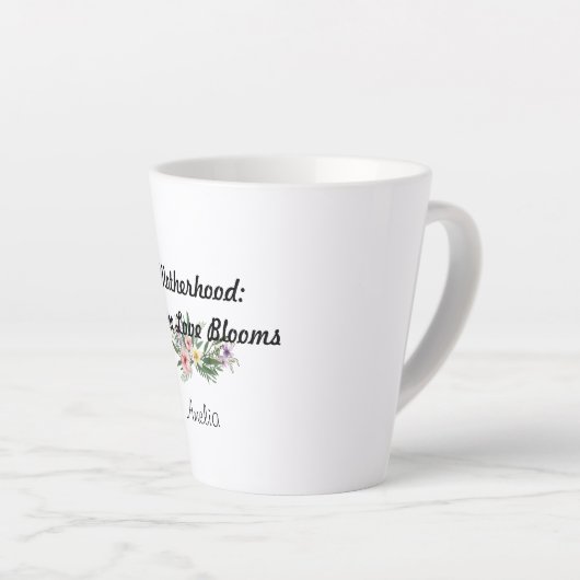 Muttertag Blume Dankbarkeit Latte Tasse (Rechte Ecke)