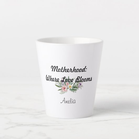 Muttertag Blume Dankbarkeit Latte Tasse (Vorderseite)