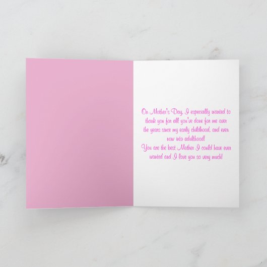 Muttertag Blume Liebe Sie Nachricht Karte (Innenseite)