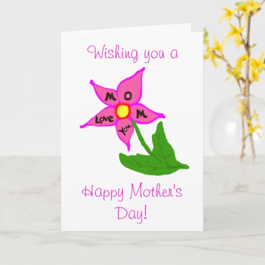 Muttertag Blume Liebe Sie Nachricht Karte (Gelbe Blume)