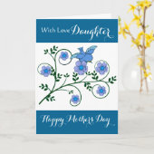 Muttertag - Blume und Vögel Karte (Gelbe Blume)