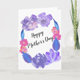 Muttertag Blumen Blau Blütendesign Karte