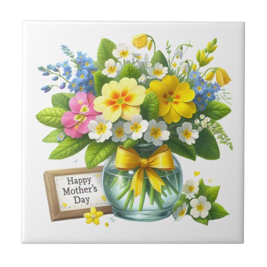Muttertag Blumen Fliese (Vorderseite)