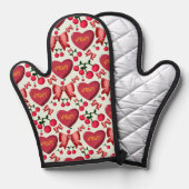 Muttertag Blumen Herz Geschenk Ofenhandschuh (Vorderseite/Rückseite)