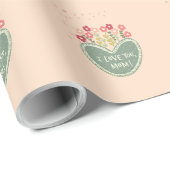 Muttertag, Blumen in Liebe , Elegant, Einfach  Geschenkpapier (Rolleneckpunkt)