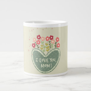 Muttertag, Blumen in Liebe , Elegant, Einfach  Jumbo-Tasse