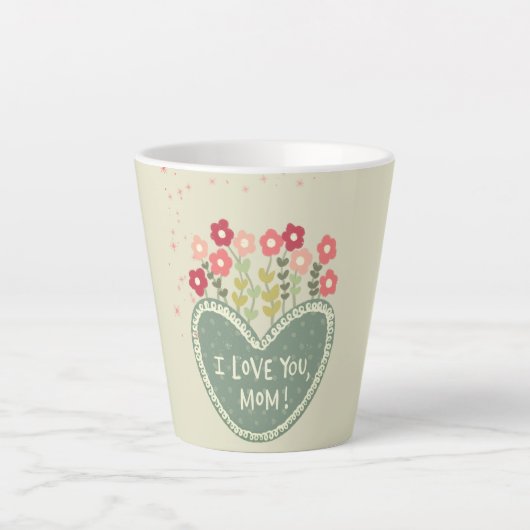 Muttertag, Blumen in Liebe , Elegant, Einfach Milchtasse (Vorderseite)