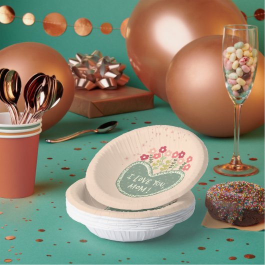 Muttertag, Blumen in Liebe , Elegant, Einfach Pappteller (Multi)