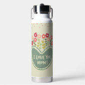 Muttertag, Blumen in Liebe , Elegant, Einfach Trinkflasche (Vorderseite)