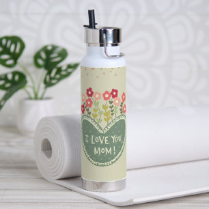 Muttertag, Blumen in Liebe , Elegant, Einfach Trinkflasche