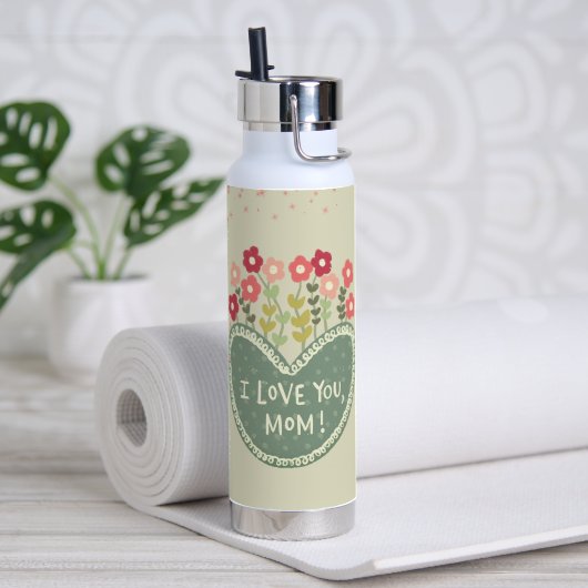 Muttertag, Blumen in Liebe , Elegant, Einfach Trinkflasche (Yoga (gedreht)