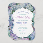 Muttertag Blumenblauer Hydrangea-Party Einladung (Vorne/Hinten)